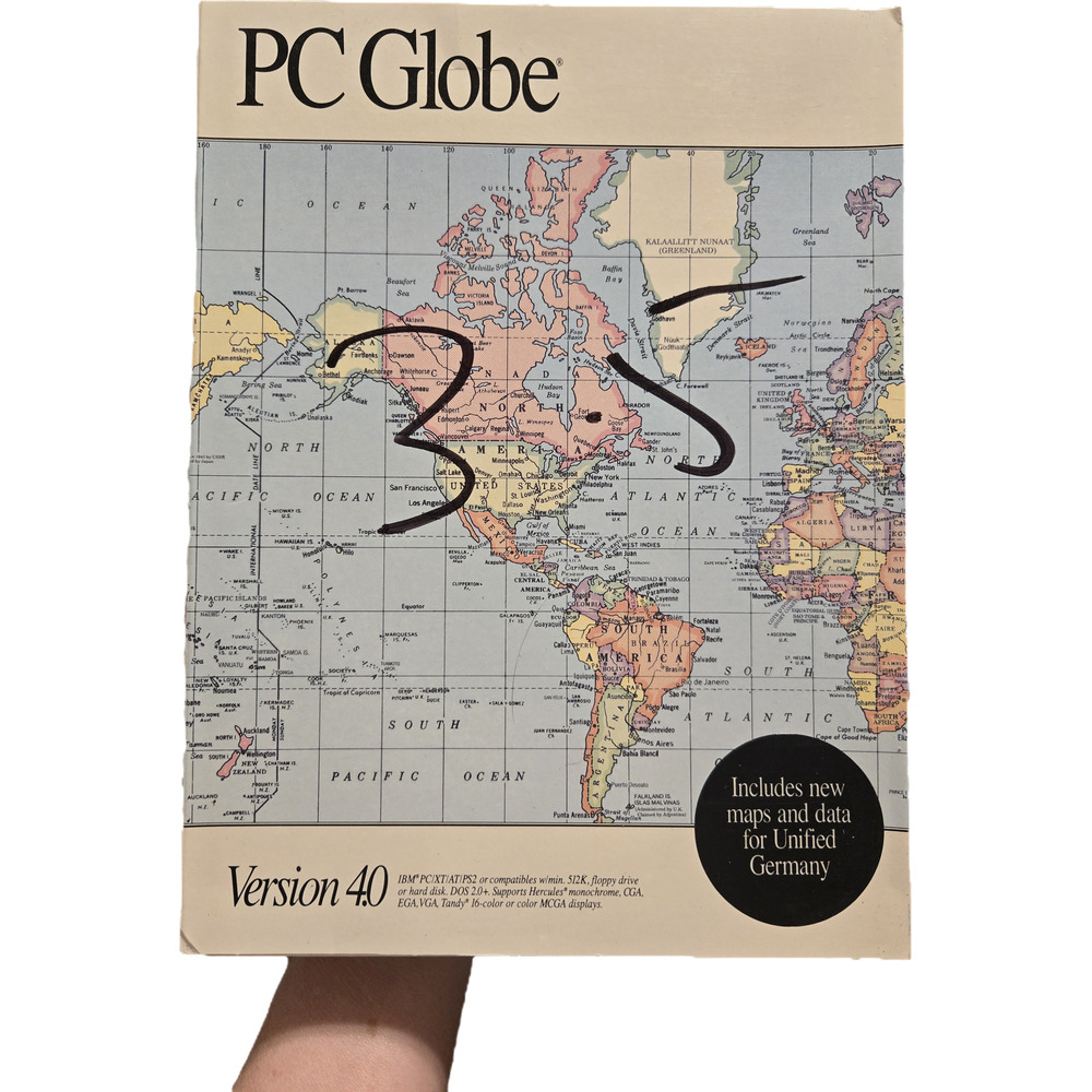 PC Globe 4.0 IBM/Tandy Vintage Retro PC Software Floppy Disk geography education